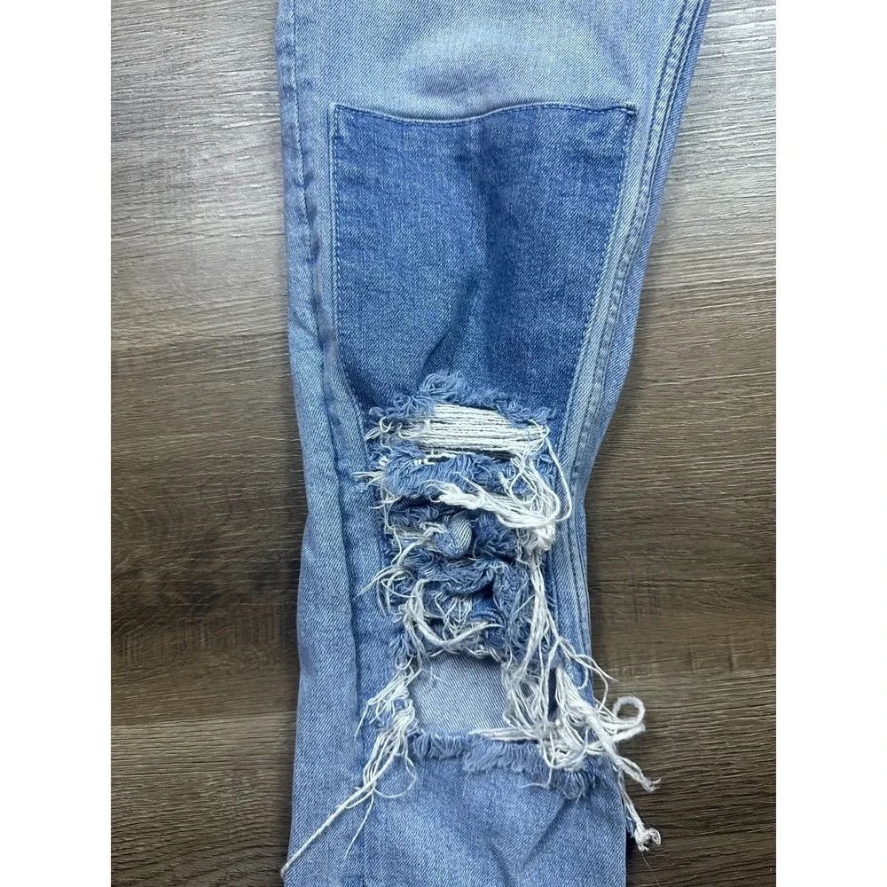 Topman Stretch Skinny Jeans Women's‎ 30R x 32 Blue Denim Distressed Casual